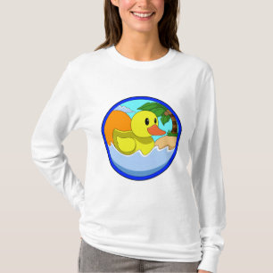 T-shirt Canard sur la plage avec palmiers.PNG
