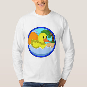 T-shirt Canard sur la plage avec palmiers.PNG