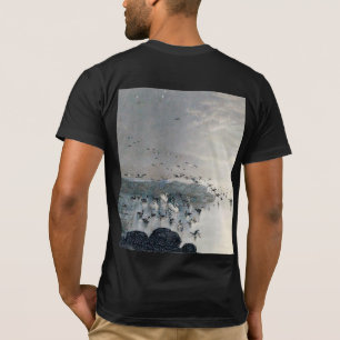 T-shirt Canards, colverts et cygnes sur le lac au coucher