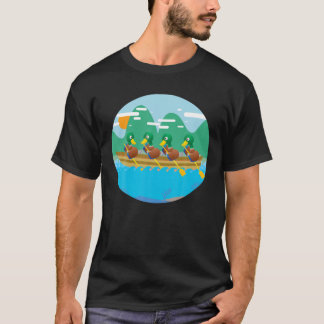 T-shirt Canards Drôle Dans Un Bateau De Rangée | Aigle Coo