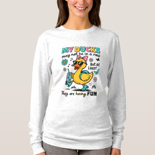 T-shirt Canards drôles pas en rangée (Devant)