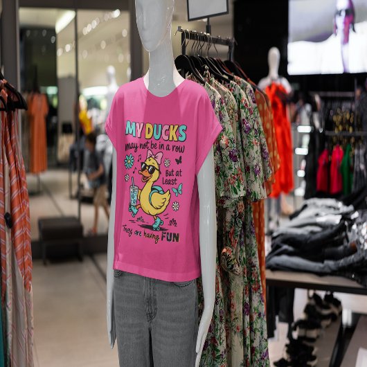 T-shirt Canards drôles pas en rangée