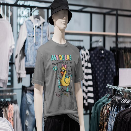 T-shirt Canards drôles pas en rangée