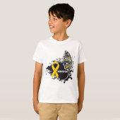 T-shirt Cancer abstrait de neuroblastome de papillon de (Devant entier)
