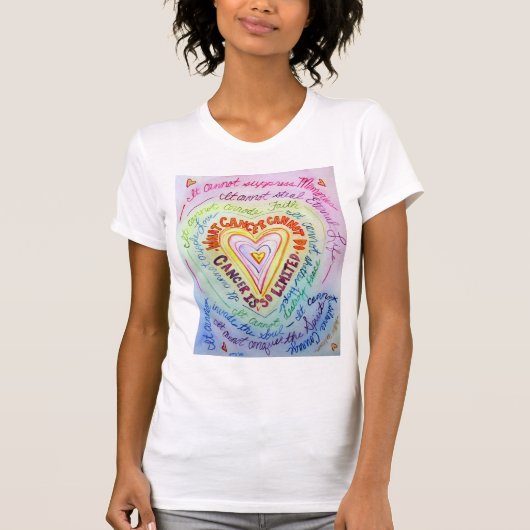 T-shirt Cancer arc-en-ciel Le coeur et le cancer ne peuven (Devant)