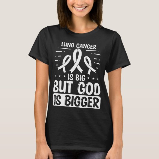 T-shirt Cancer Awareness God Lung Cancer Ribbon (Devant)