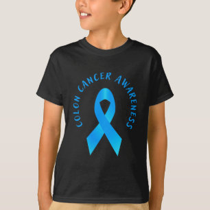T-shirt Cancer colorectal du côlon sensibilisation bleu ma