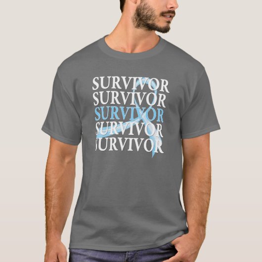 T-shirt Cancer de la prostate de collage de survivant (Devant)