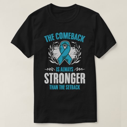 T-shirt Cancer de la prostate de rubans bleus plus fort qu (Design devant)