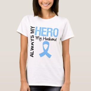 T-shirt Cancer de la prostate toujours mon héros mon mari
