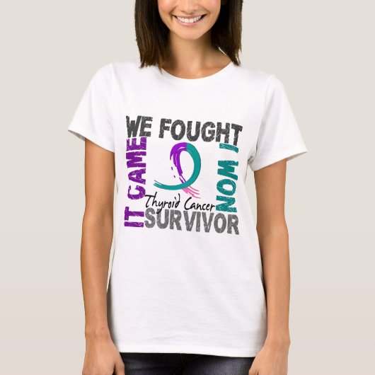 T-shirt Cancer de la thyroïde du survivant 5 (Devant)