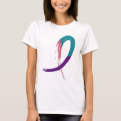 T-shirt Cancer de la thyroïde Teal, pourpre, et ruban A4 (Devant)