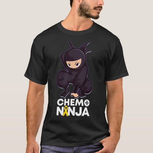 T-shirt Cancer de l'enfance Chemo Ninja Ruban (Devant)