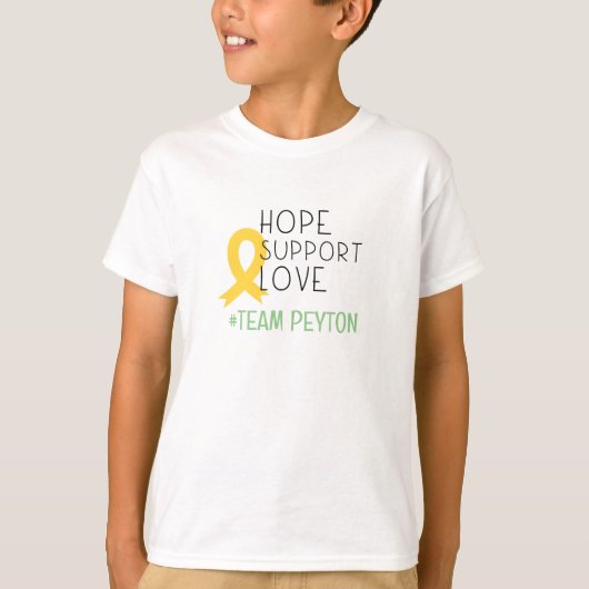 T-shirt cancer de l'enfance.hope#teamName Custom Kids T-sh (Devant)