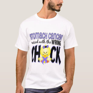 T-shirt Cancer de l'estomac sali avec le poussin faux