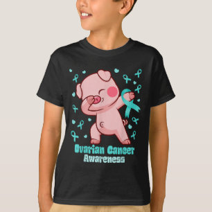 T-shirt Cancer de l'ovaire Dabbing Pig Warrior
