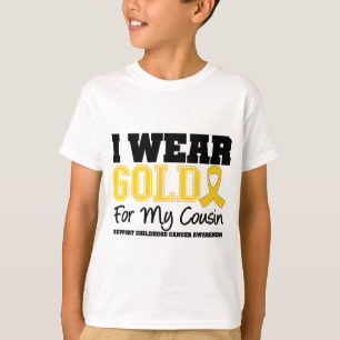 T-shirt Cancer d'enfance je porte le cousin de ruban d'or