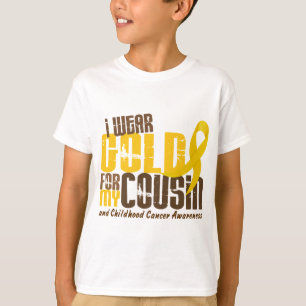 T-shirt Cancer d'enfance JE PORTE l'OR POUR MON COUSIN 6,3