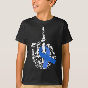 T-shirt Cancer du colon Cancer du côlon à doigt moyen Canc