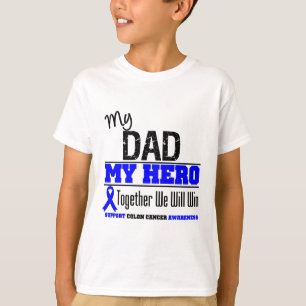 T-shirt Cancer du colon mon papa mon héros