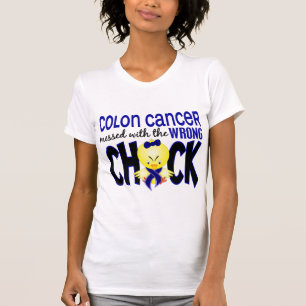 T-shirt Cancer du colon sali avec le poussin faux