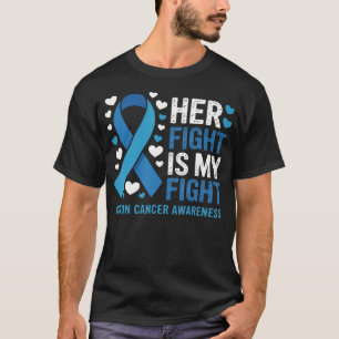 T-shirt Cancer du côlon Son combat est mon combat Cancer d