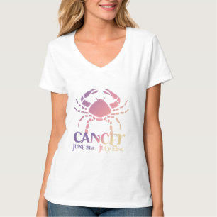 T-shirt Cancer du crabe signe zodiaque pourpre et rose