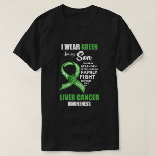 T-shirt Cancer Du Foie Je Porte Le Vert Pour Mon Fils Papa