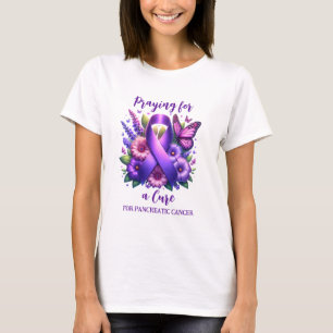 T-shirt Cancer du pancréas Prier pour un remède