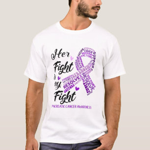 T-shirt Cancer du pancréas Son combat est notre combat