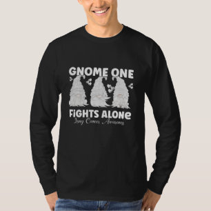 T-shirt Cancer du poumon Gnome à ruban blanc