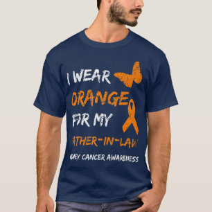 T-shirt Cancer Du Rein Je Porte De L'Orange Pour Mon Rib P