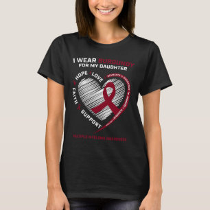 T-shirt Cancer du sang Fille Bourgogne Myélome multiple Aw