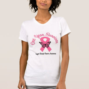 T-shirt Cancer du sein 1 an Survivant