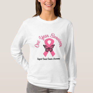 T-shirt Cancer du sein 1 an Survivant