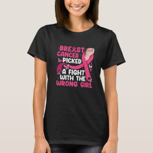 T-shirt Cancer du sein a choisi la mauvaise fille Cancer d