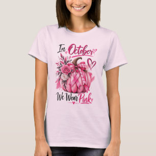 T-shirt Cancer du sein Citrouille Rose Floral de Sensibili