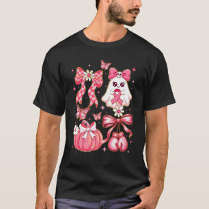 T-shirt Cancer du sein Coquette Fantôme rose Ruban Hallowe