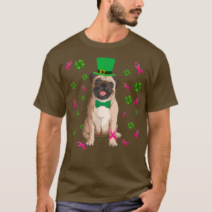 T-shirt Cancer du sein Drôle Carlin Chien St Patrick's Day