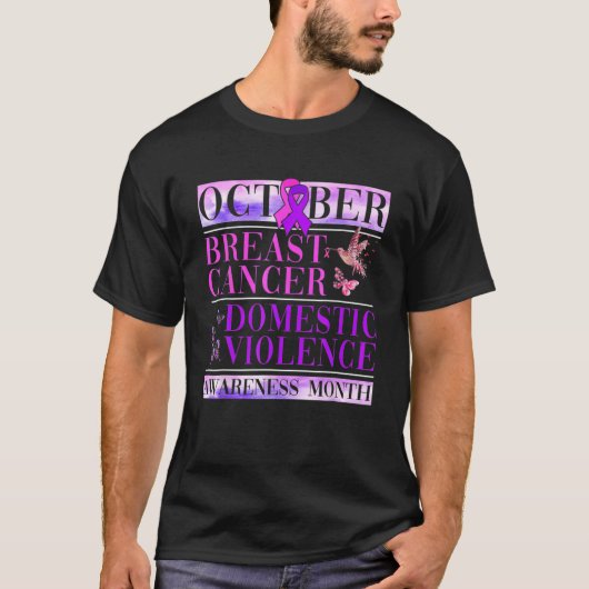 T-shirt Cancer Du Sein Et Sensibilisation À La Violence Do (Devant)