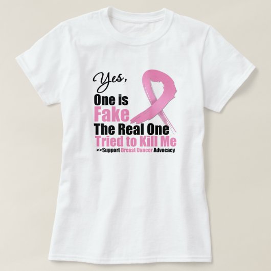 T-shirt Cancer du sein faux (Design devant)