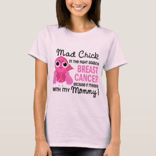 T-shirt Cancer du sein fou de maman du poussin 2