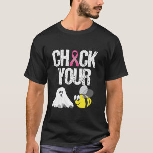 T-shirt Cancer du sein Halloween ruban rose Vérifiez votre