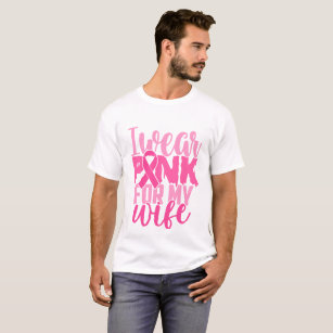 T-shirt Cancer Du Sein Je Porte Du Rose Pour Ma Femme Mode
