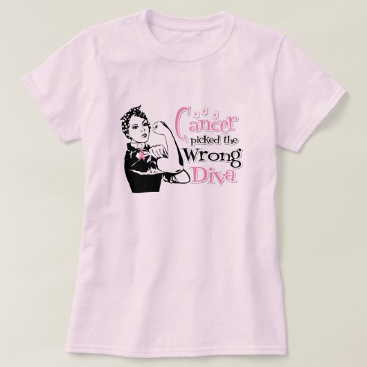 T-shirt Cancer Du Sein : Le Mauvais Diva (Design devant)