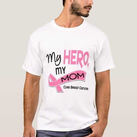 T-shirt Cancer du sein MON HÉROS, MA MAMAN 42 (Devant)