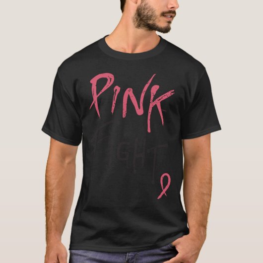 T-shirt Cancer du sein R de combat de rose de conscience (Devant)