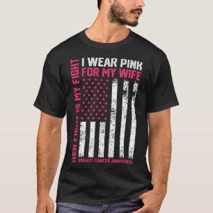 T-shirt Cancer du sein Sa lutte est ma lutte Je porte le W