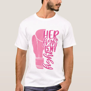 T-shirt Cancer du sein Sa lutte est mon combat rose ruban