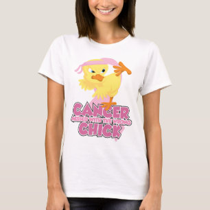 T-shirt Cancer du sein sali avec le poussin faux